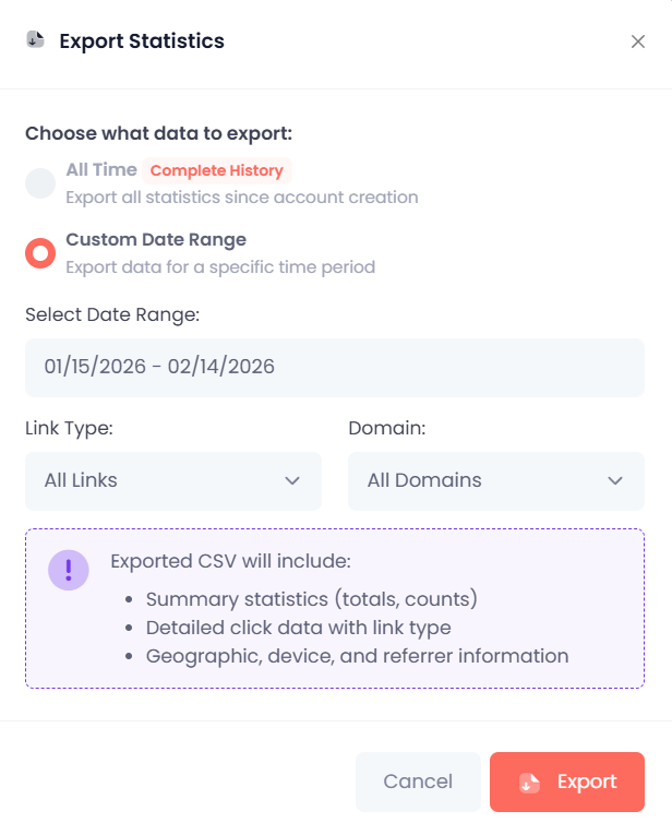 Export analytics reports